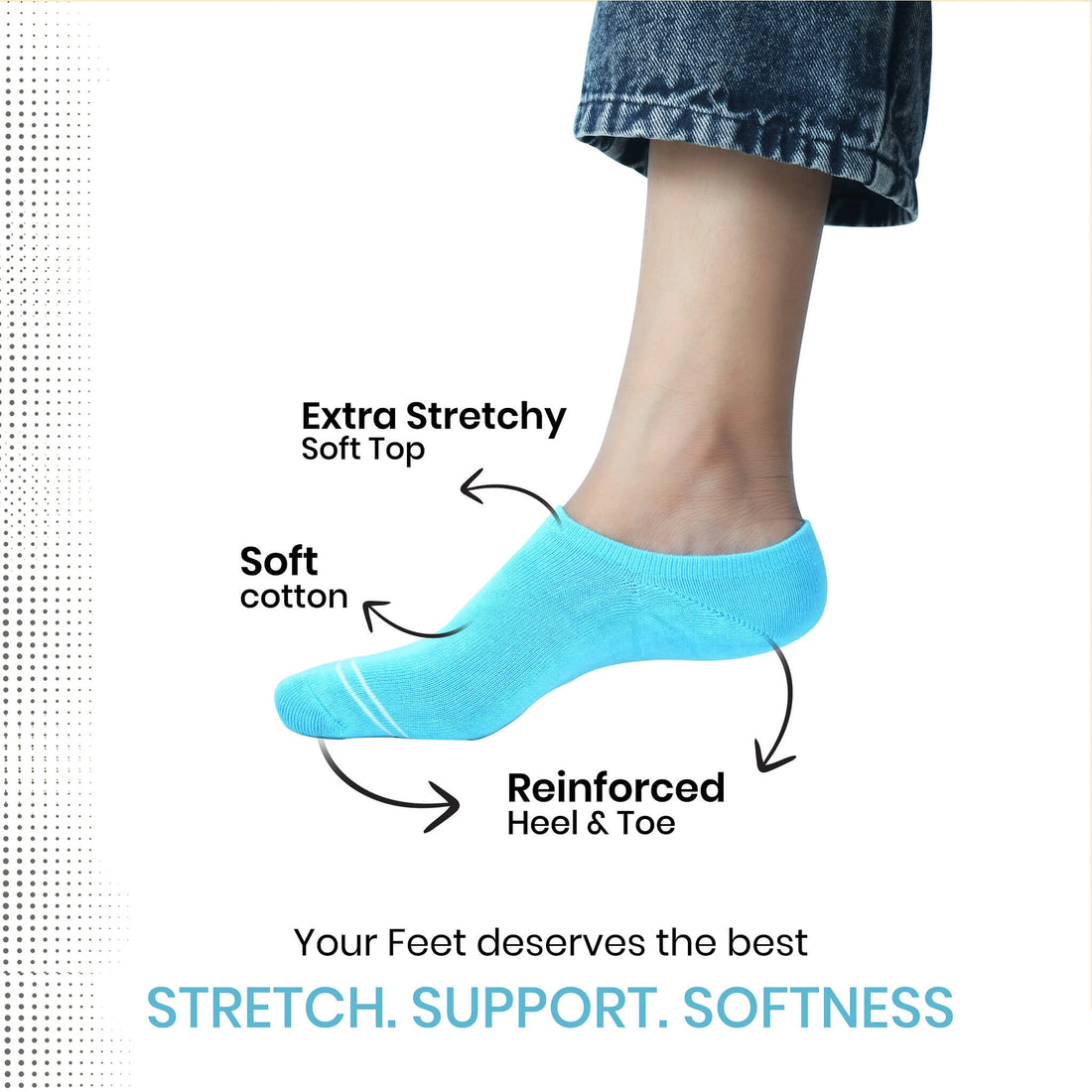 Women ankle length socks (Pack of 6 pairs)