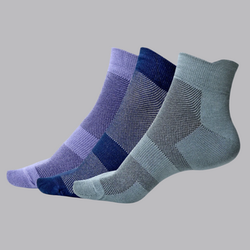Men's cotton net ankle length socks stay comfy & stay strong (Pack of 3 pair)