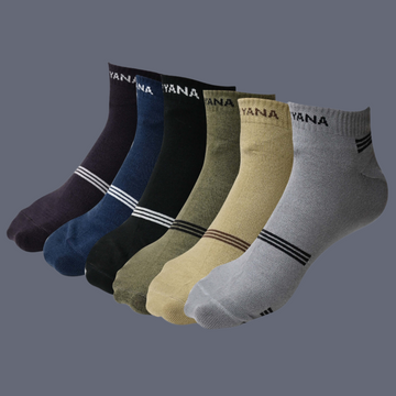 Men's cotton unisex ankle length socks (Pack of 6 pair)