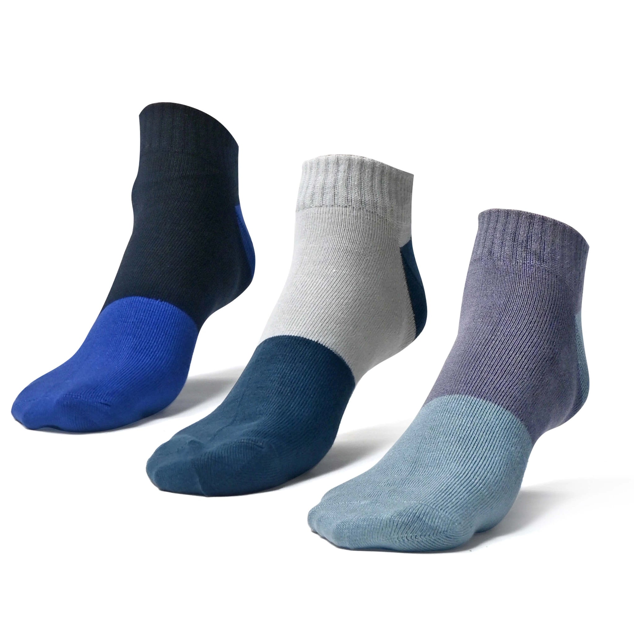 Men's cotton two toe ankle length socks (Pack of 3 pair)