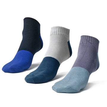 Men's cotton two toe ankle length socks (Pack of 3 pair)