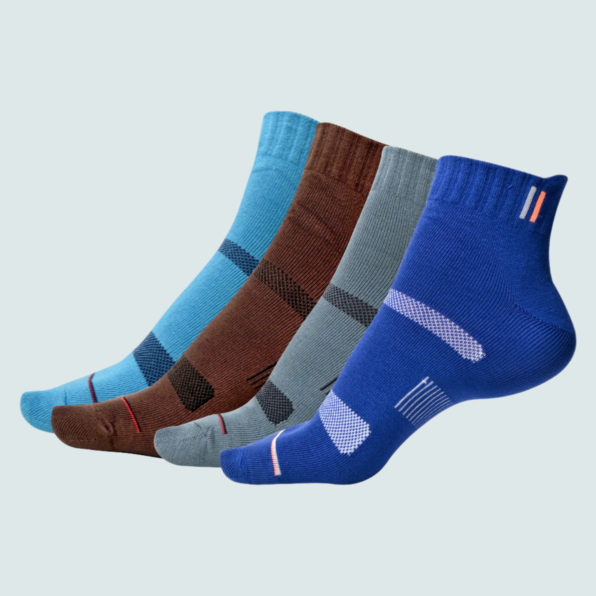 Men's Cotton Ankle Length Socks – All-Day Comfort & Unisex Design (Pack of 4 Pairs)