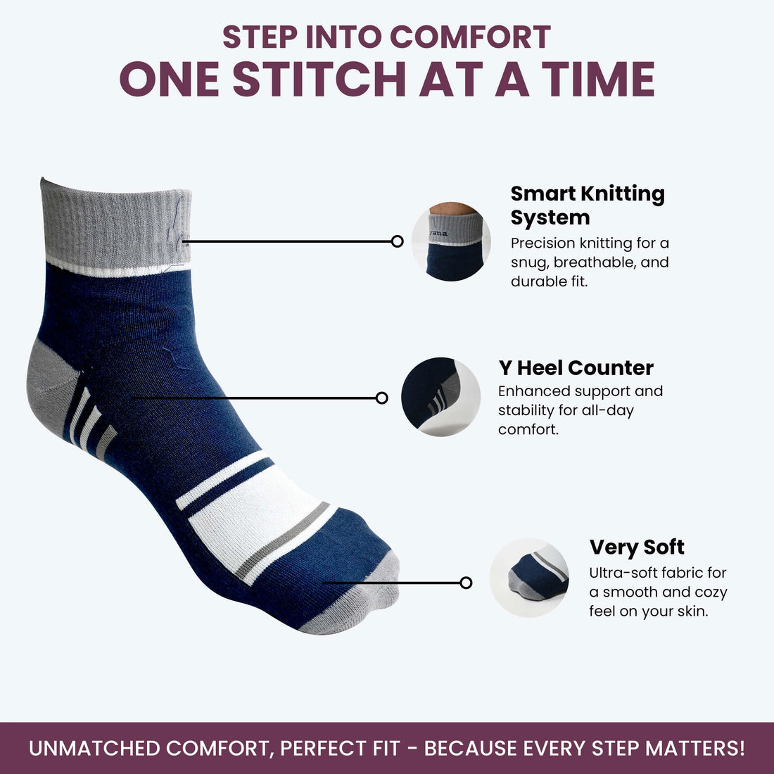 Mens' cotton ankle length socks (Pack of 4 pair)