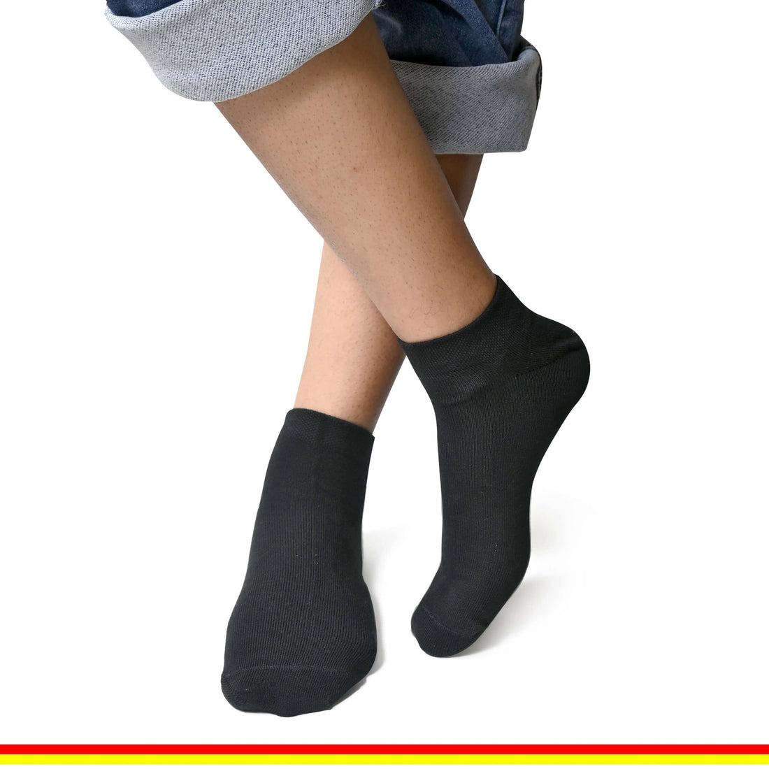 Men's cotton plain low cut ankle length socks (Pack of 6 pair)