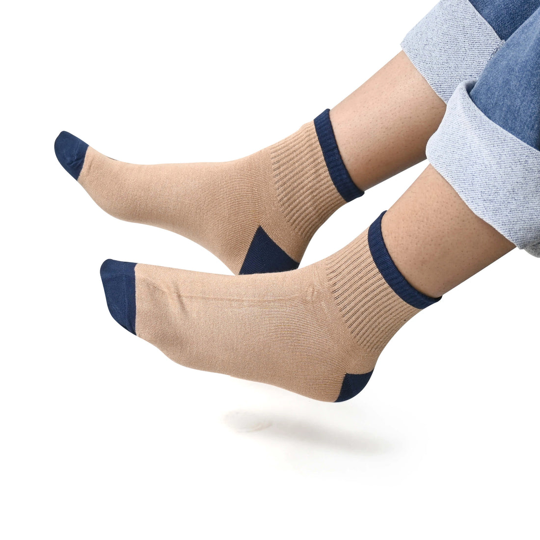 Men's cotton two tone ankle length socks (Pack of 4 pair)