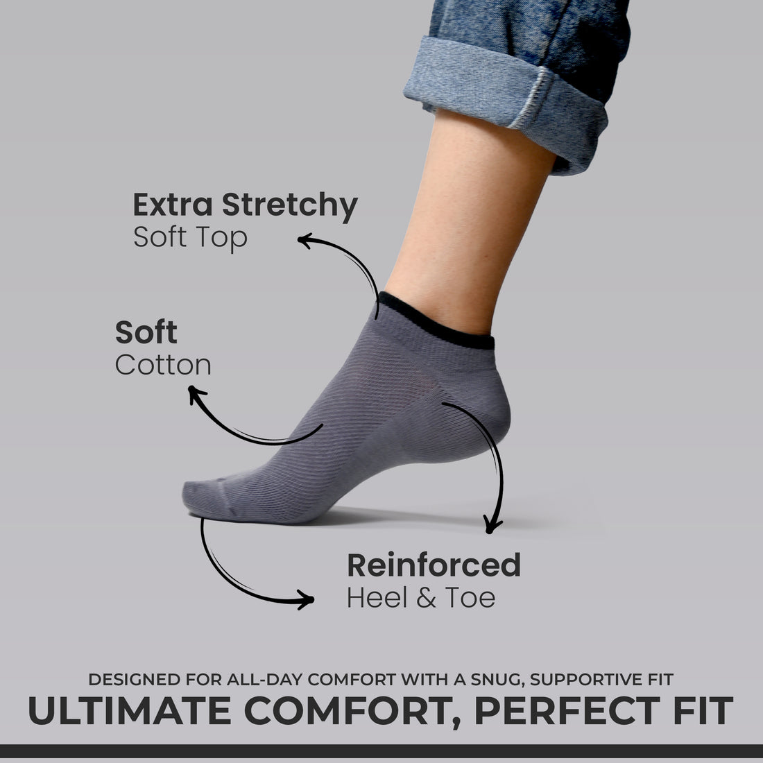 Men's Cotton Low-Cut Net Ankle-Length Socks – Durable & Comfortable (Pack of 4 Pairs)